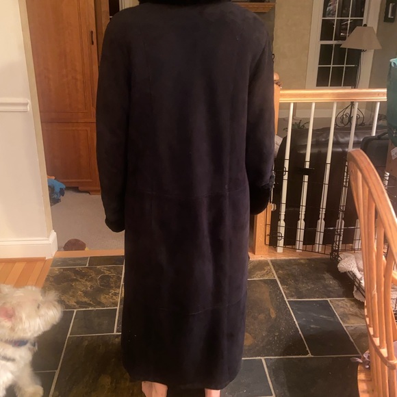 Genuine Sheepskin Full-Length Shearling Coat with Wool Lining - 6P - Picture 9 of 11